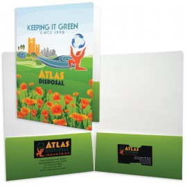 Customized Full Color Print Round Corner Large Presentation Folder w/Two Pockets (9"x12")