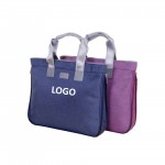 Large-Capacity Portable Double-Layer Document Bag with Logo