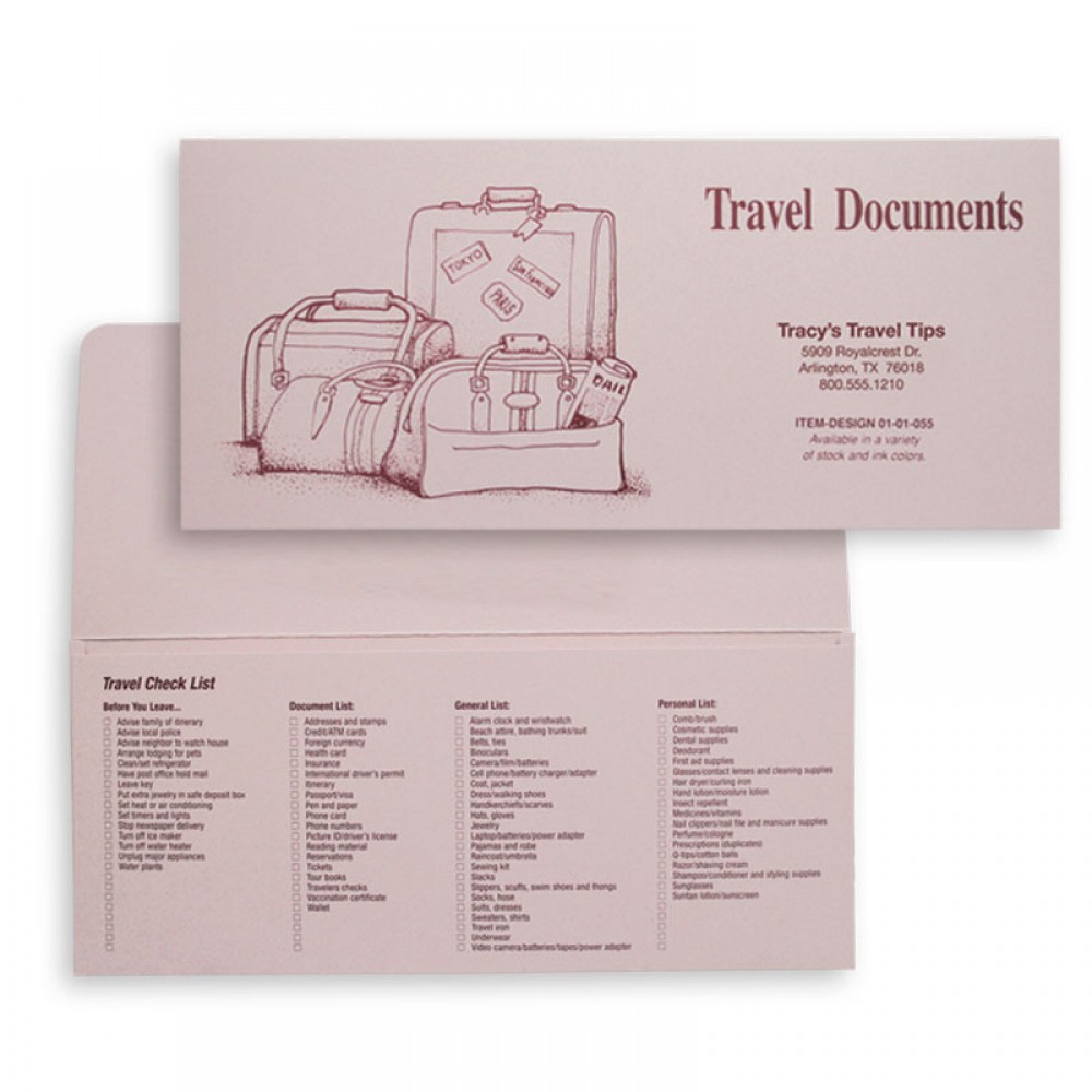 Promotional Travel Documents Folder with Standard Luggage Design (10 1/4"x4 1/2")