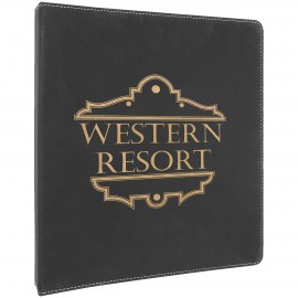 Promotional Black/Gold Leatherette 3 Ring Binder with 1" Slant D Rings
