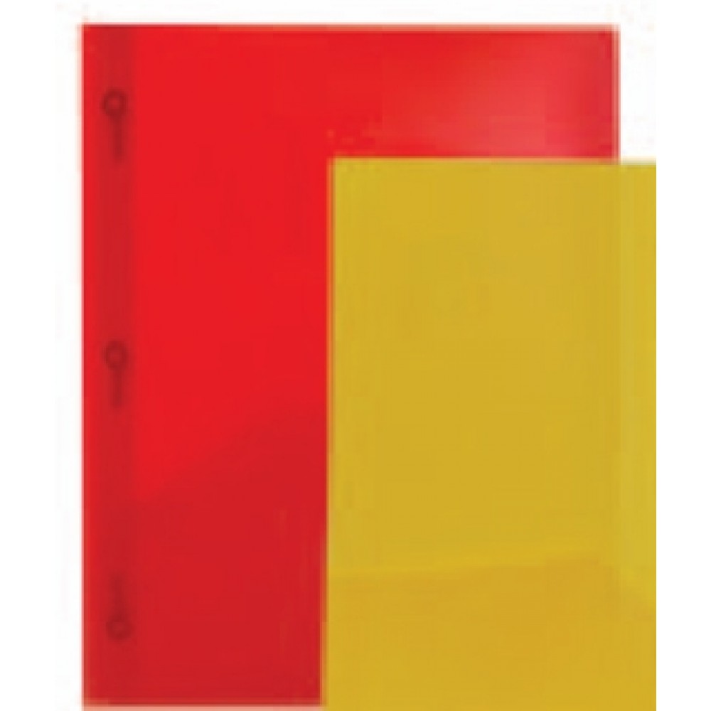 Red 2 Pocket Port Folder with 3 Hole Prongs Branded Red 2 Pocket Port Folder with 3 Hole Prongs Branded