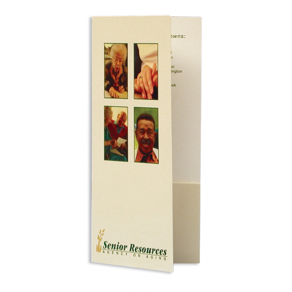 Customized Small Presentation Folder with 2 Pockets (4"x9") Printed Full Color 4/0