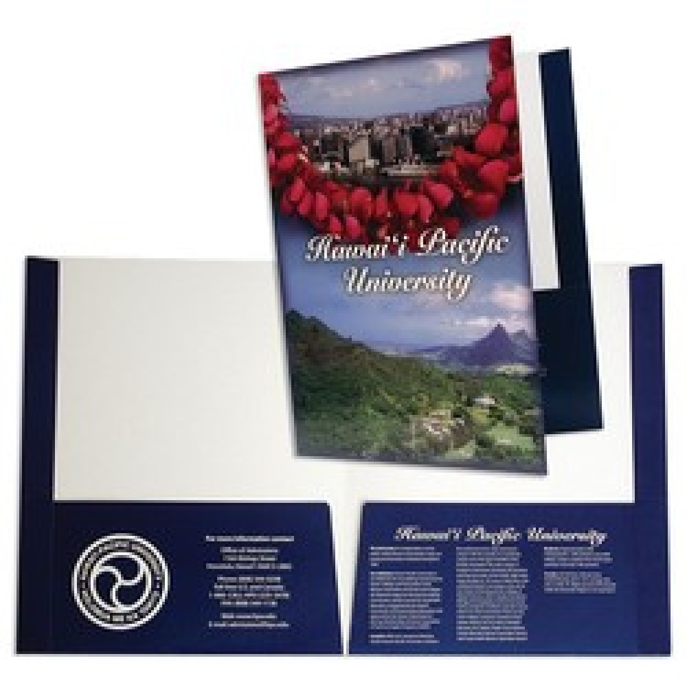 Reinforced Edge Presentation Folder with Two Pockets Printed in Full Color 4/0 (9-1/2" x 11-3/4") with Logo