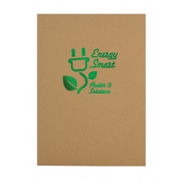 Logo Branded Quick Ship Economy Recycled folder with Foil Stamped Imprint on Eco Brown Kraft (9"x12")