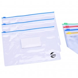 A4 Card Horizontal Zipper Transparent PVC File Bag with Logo