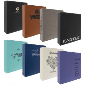 Promotional Black/Gold Leatherette 3 Ring Binder with 2" Slant D Rings