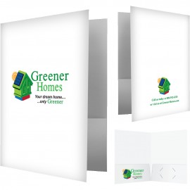 Customized Economy Pocket Folder (3 Large 4-Color Imprint Areas, Gloss Finish & Business Card Slot)