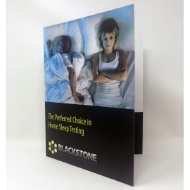 Pocket Folder ~ 4-Color/Matte Lam Finish (Front/Back Cover & Two 4" Glued Pockets W/ B-Card Slots) with Logo