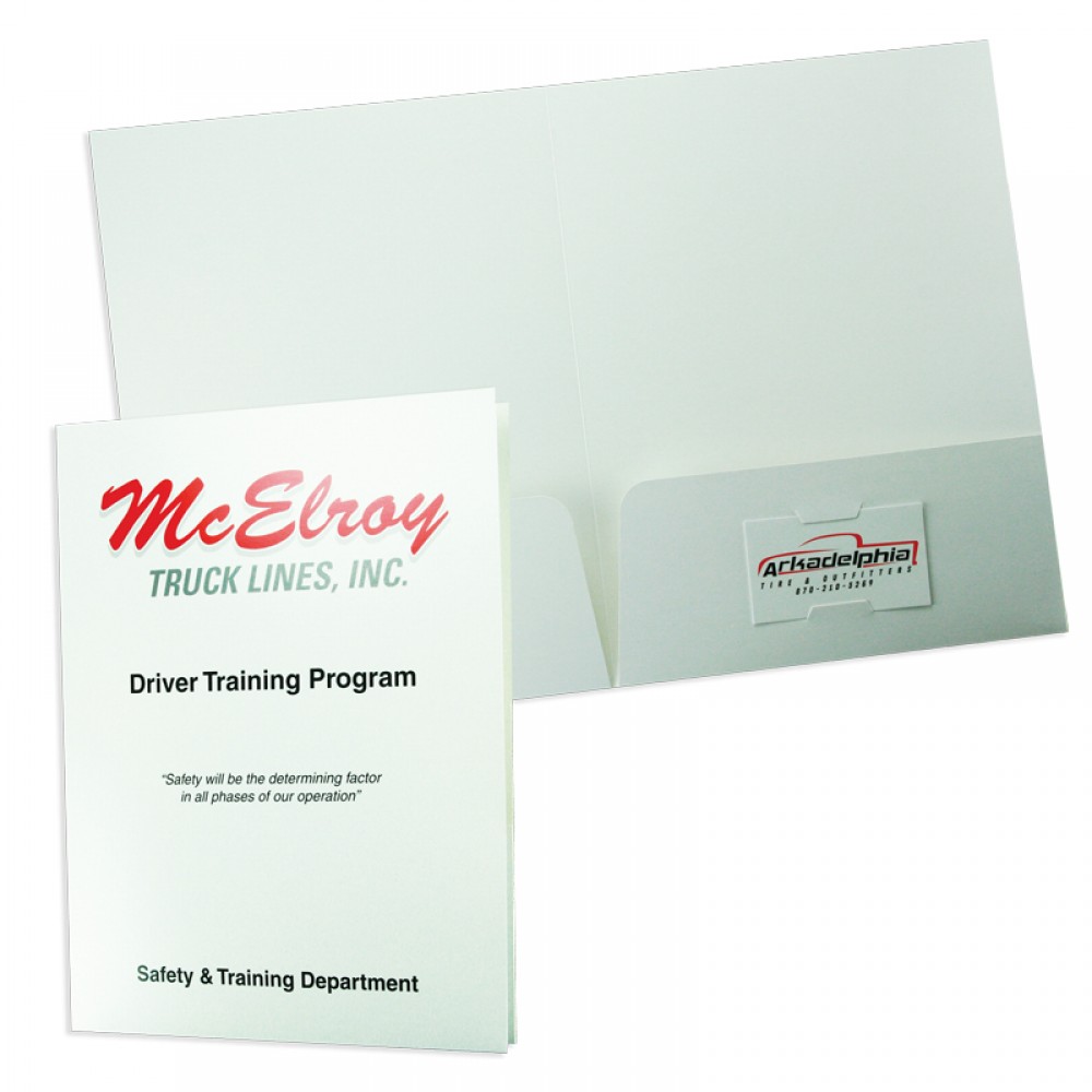 Printed Two PMS Colors Folder with Square Corners and Two Pockets with Radius Corners with Logo Printed Two PMS Colors Folder with Square Corners and Two Pockets with Radius Corners with Logo