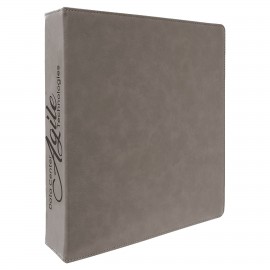 Logo Branded Gray Leatherette 3 Ring Binder with 2" Slant D Rings