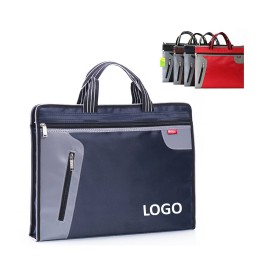 Personalized Portable Double-Layer Zipper File Document Bag
