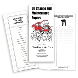 Promotional Auto Oil Change and Service Document Wallet Folder (4 1/2"x10 1/4")