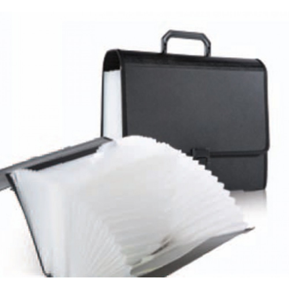 Black Pro File Expansion File with 36 Pockets Logo Printed Black Pro File Expansion File with 36 Pockets Logo Printed