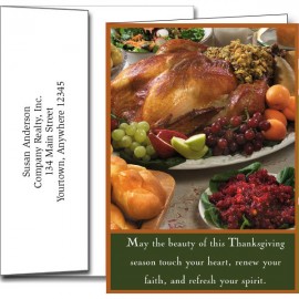 Personalized Thanksgiving Greeting Cards w/Imprinted Envelopes