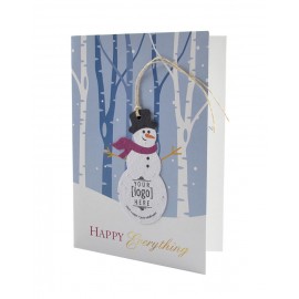 Printed Shape Ornament Card - Holiday with Logo