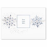Personalized Snow Splendor Greetings Holiday Card w/ Silver Lined White Envelope