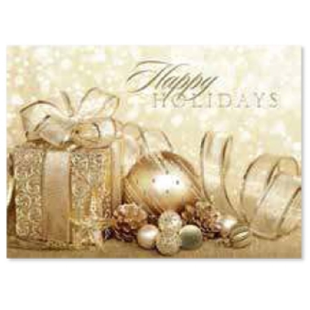 Golden Gifts Holiday Card with Logo