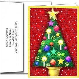 Personalized Holiday Greeting Cards w/Imprinted Envelopes