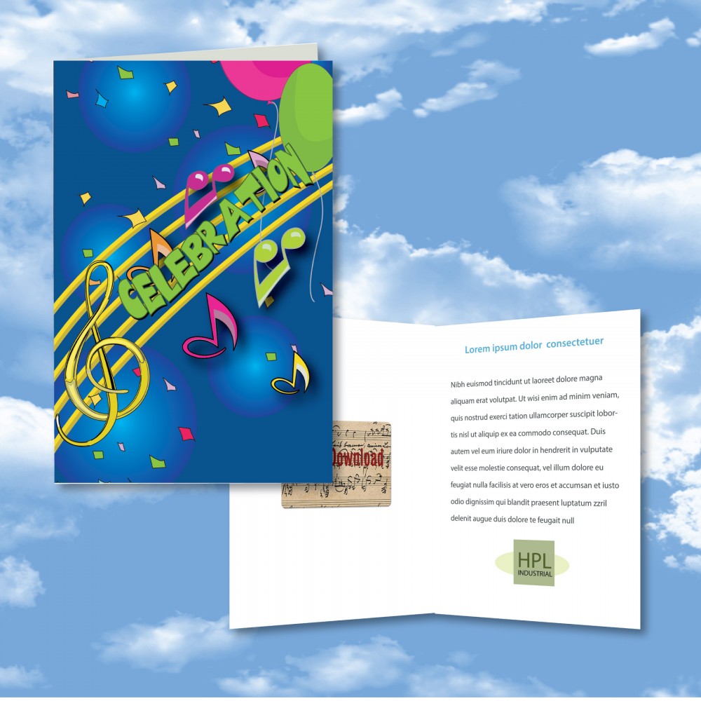 Cloud Nine Celebration Music Download Greeting Card / It's Party Time & Party Time V1 with Logo