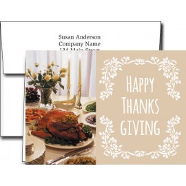 Logo Branded Thanksgiving Greeting Cards w/Imprinted Envelopes  Logo Branded Thanksgiving Greeting Cards w/Imprinted Envelopes