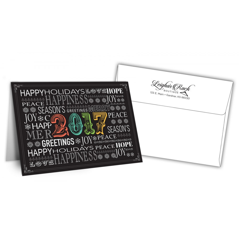 5" x 7" Holiday Greeting Cards w/ Imprinted Envelopes - Happy Holidays with Logo