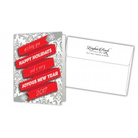 5" x 7" Holiday Greeting Cards w/ Imprinted Envelopes - Happy Holidays with Logo  5" x 7" Holiday Greeting Cards w/ Imprinted Envelopes - Happy Holidays with Logo