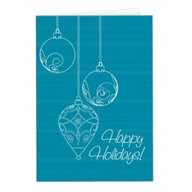 Customized Full Color Holiday Cards; Outline Bulbs