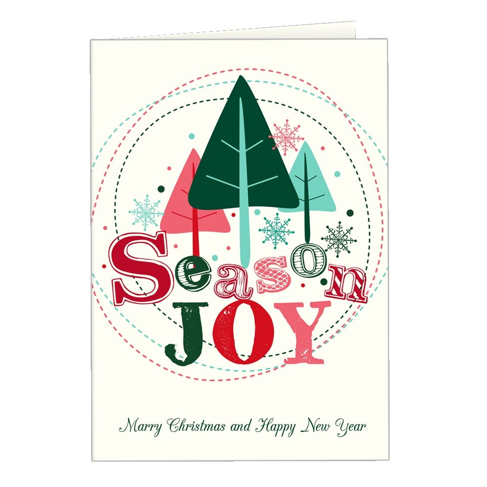 Full Color Holiday Cards; Seasons Joy with Logo