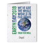 Plantable Earth Day Seed Paper Greeting Card - Design A with Logo