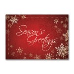 Season's Greetings Snowflakes Economy Holiday Card Logo Printed