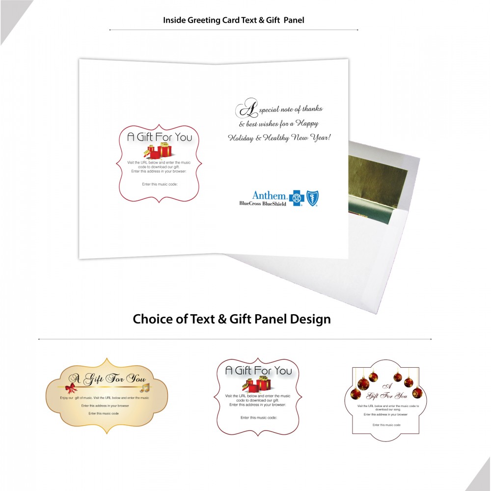 Holiday Dinner Music Download in Greeting Card with Logo