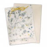 Logo Branded Vellum Greeting Card w/Peace and Love
