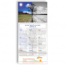 Custom Z-Fold Personalized Greeting Calendar - Summer Winter Trees