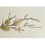 Customized Pine Cone Branch Holiday Card