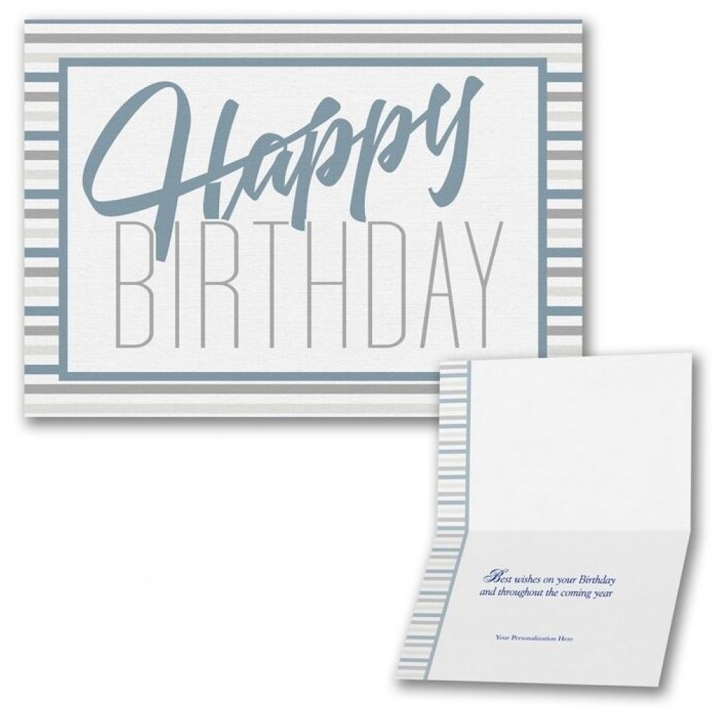 Striped Birthday Card with Logo