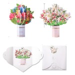 Promotional Custom Happy Mothers Day 3D Flower Pop Up Card