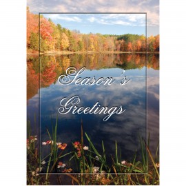 Autumn Pond Snow Greeting Card with Logo  Autumn Pond Snow Greeting Card with Logo