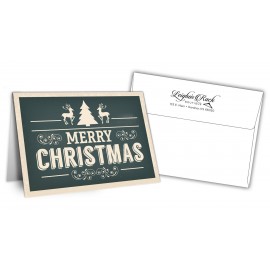 Personalized 5" x 7" Holiday Greeting Cards w/ Imprinted Envelopes - Merry Christmas