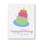 Personalized Cake & Stars Birthday Card