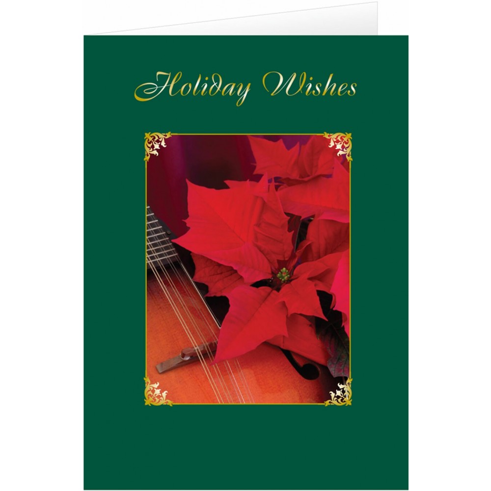 Poinsettia Holiday Wishes Greeting Card with Logo