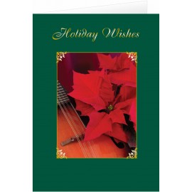 Poinsettia Holiday Wishes Greeting Card with Logo