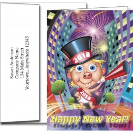 New Year Greeting Cards w/Imprinted Envelopes (5"x7") with Logo  New Year Greeting Cards w/Imprinted Envelopes (5"x7") with Logo