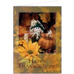 Logo Branded Scarecrow Thanksgiving Greeting Card