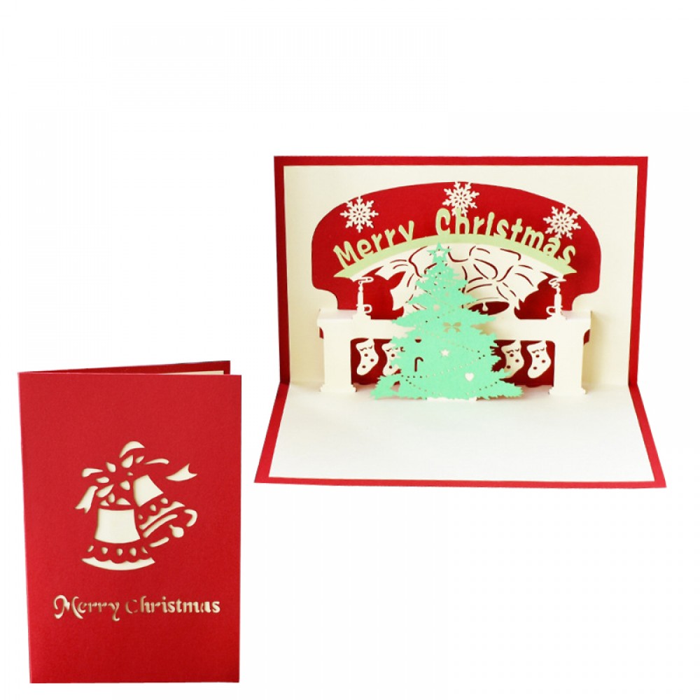 Custom Merry Christmas 3D Pop Up Greeting Card