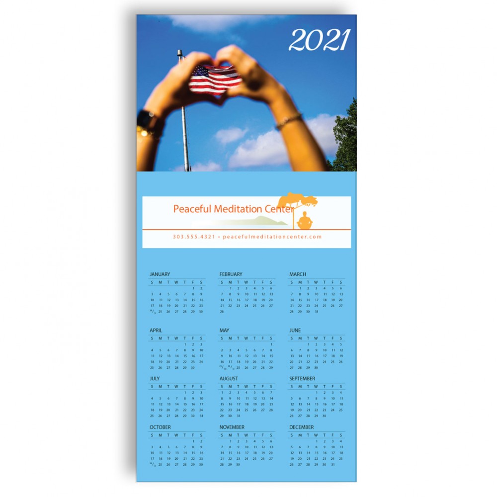 Custom Z-Fold Personalized Greeting Calendar - I Heart America