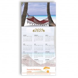 Logo Branded Z-Fold Personalized Greeting Calendar - Beach Hammock