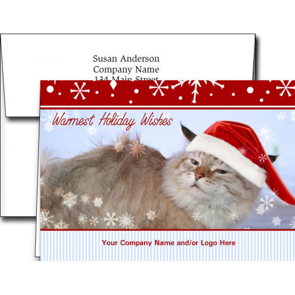Personalized Logo Holiday Greeting Cards w/Imprinted Envelopes (5"x7")