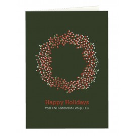 Promotional Full Color Holiday Cards; Wreath
