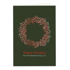 Logo Branded Full Color Holiday Cards; Wreath  Logo Branded Full Color Holiday Cards; Wreath
