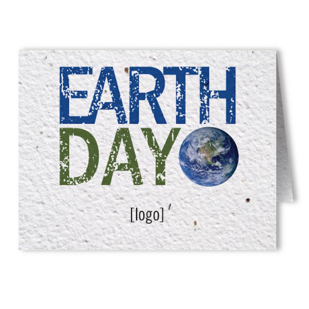 Logo Branded Plantable Earth Day Seed Paper Greeting Card - Design K